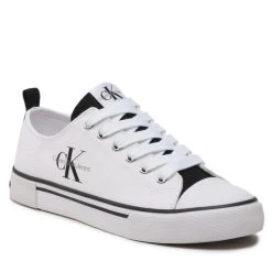 Sneakers Calvin Klein Jeans Low Cut Lace-Up Sneaker V3X9-80567-089 S White/Black -Sneakers Urbaines Authentiques sneakers calvin klein jeans low cut lace up sneaker v3x9 80567 089 s white black 5
