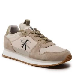 Sneakers Calvin Klein Jeans Runner Sock Laceup Ny-Lth YM0YM00553 Eggshell/Travertine 0GI