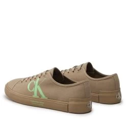 Sneakers Calvin Klein Jeans Vulc Low Oversized Brand YM0YM00687 Travetine/Live Mist 0H7 -Sneakers Urbaines Authentiques sneakers calvin klein jeans vulc low oversized brand ym0ym00687 travetine live mist 0h7 2