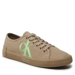 Sneakers Calvin Klein Jeans Vulc Low Oversized Brand YM0YM00687 Travetine/Live Mist 0H7
