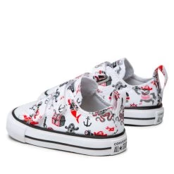 Sneakers Converse Ctas 2v Ox 772875C White/University Red/Black -Sneakers Urbaines Authentiques sneakers converse ctas 2v ox 772875c white university red black 2