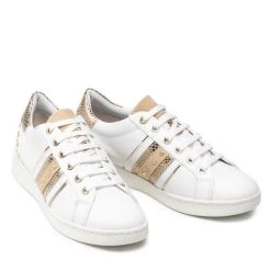 Sneakers Geox D Jaysen A D151BA 085RY C0232 White/Gold -Sneakers Urbaines Authentiques sneakers geox d jaysen a d151ba 085ry c0232 white gold 4
