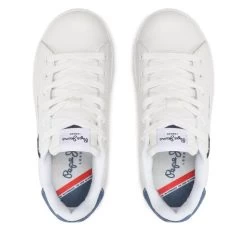 Sneakers Pepe Jeans Player Basic B Jeans PBS30545 White 800 -Sneakers Urbaines Authentiques sneakers pepe jeans player basic b jeans pbs30545 white 800 4